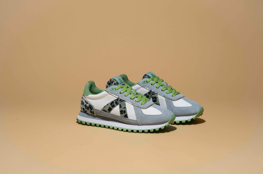 asfvlt sneakers GATE LEOAPARD/PONY-HAIR/GREEN